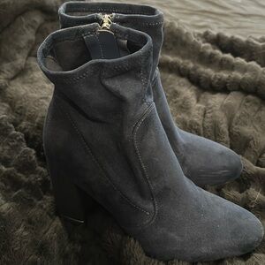Brand: Guess suede boots. Size 7 1/2. Dark blue. Inside zipper